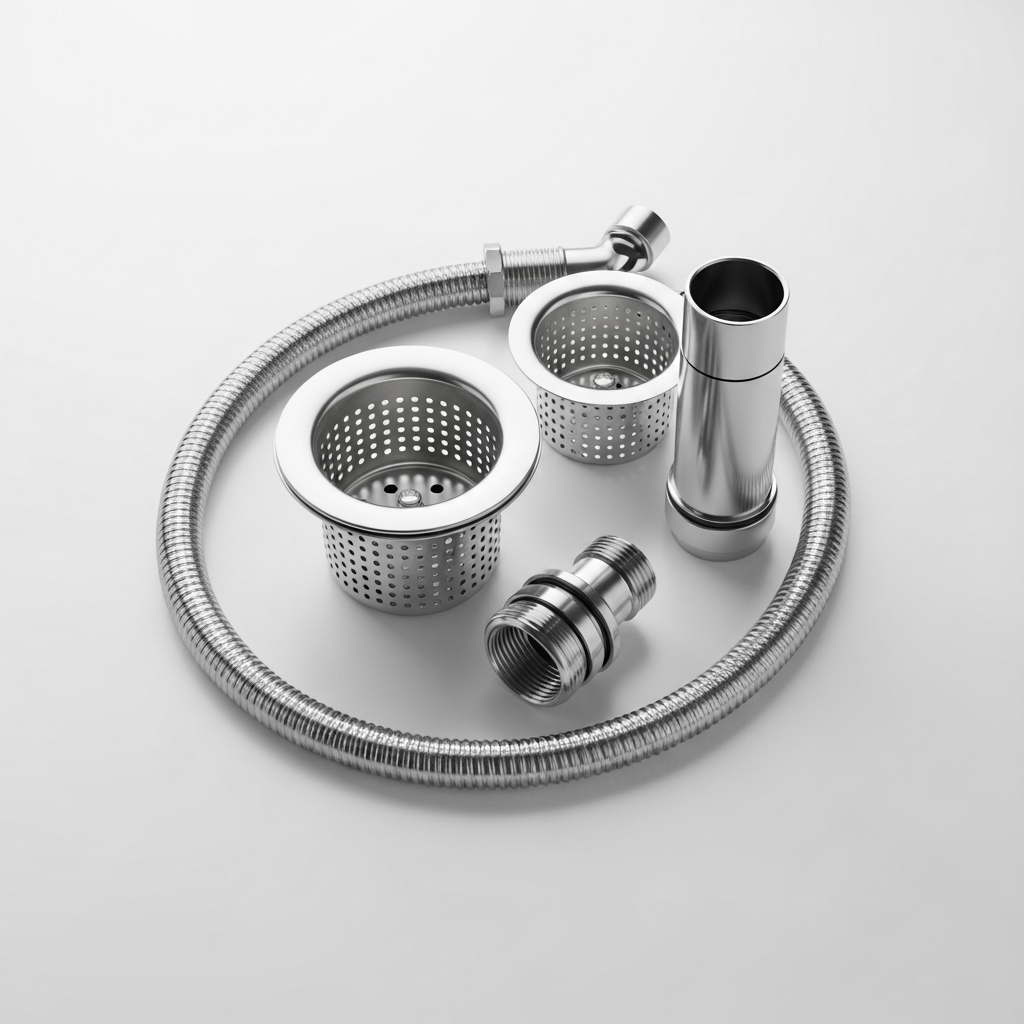 Ablaufgarnitur-Set mit Überlauf und Siphon