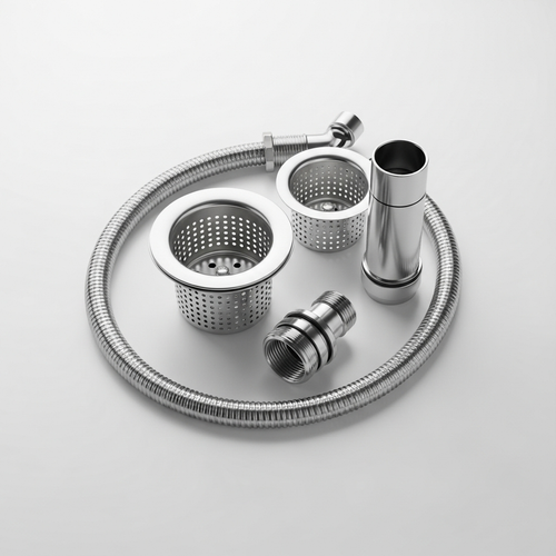 Ablaufgarnitur-Set mit Überlauf und Siphon